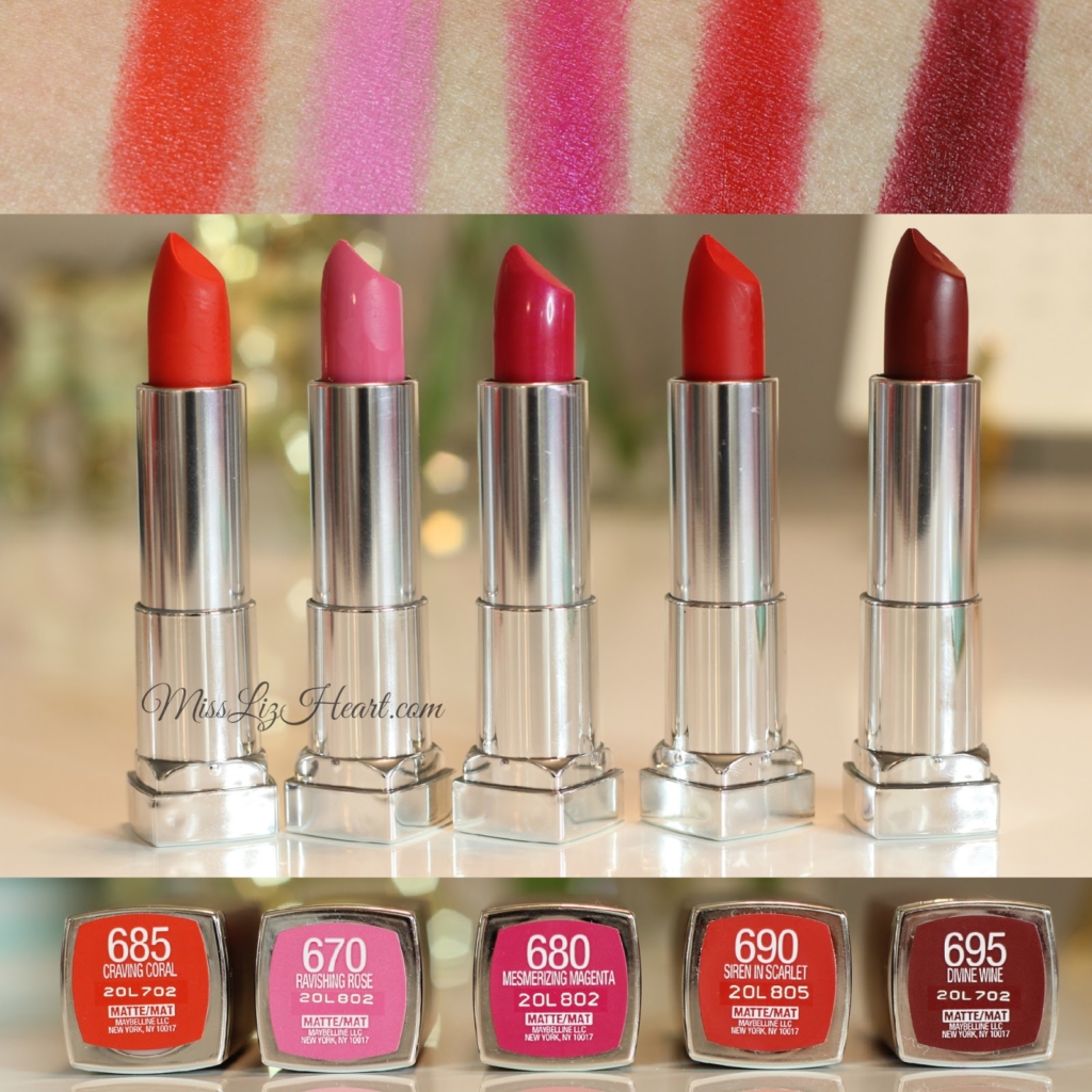 New Maybelline Color Sensational Creamy Matte Lipstick Swatches Video