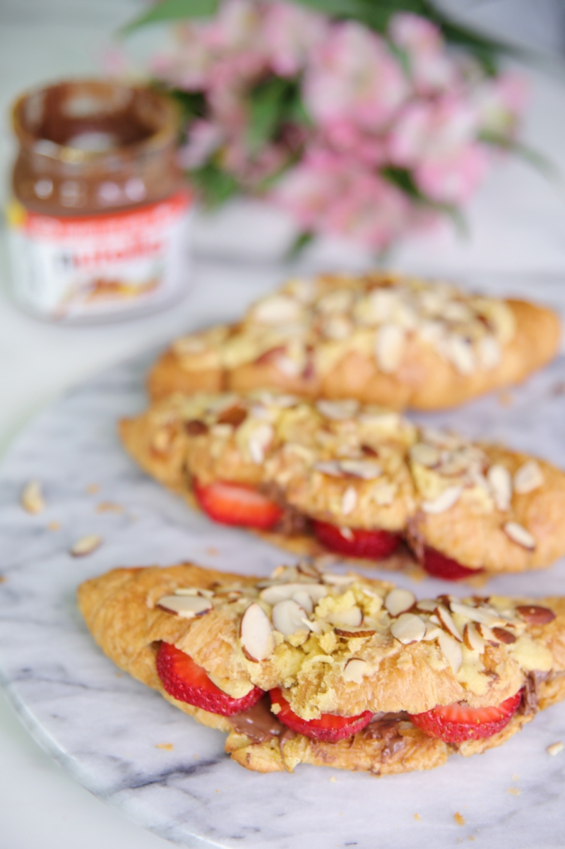 Strawberry Stuffed Croissants with Nutella